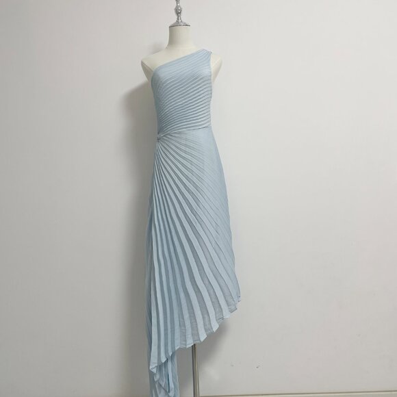 A.L.C. Light Blue One-Shoulder Midi Dress - Picture 3 of 13